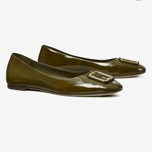 NIB Tory Burch Georgia Ballet - green flat